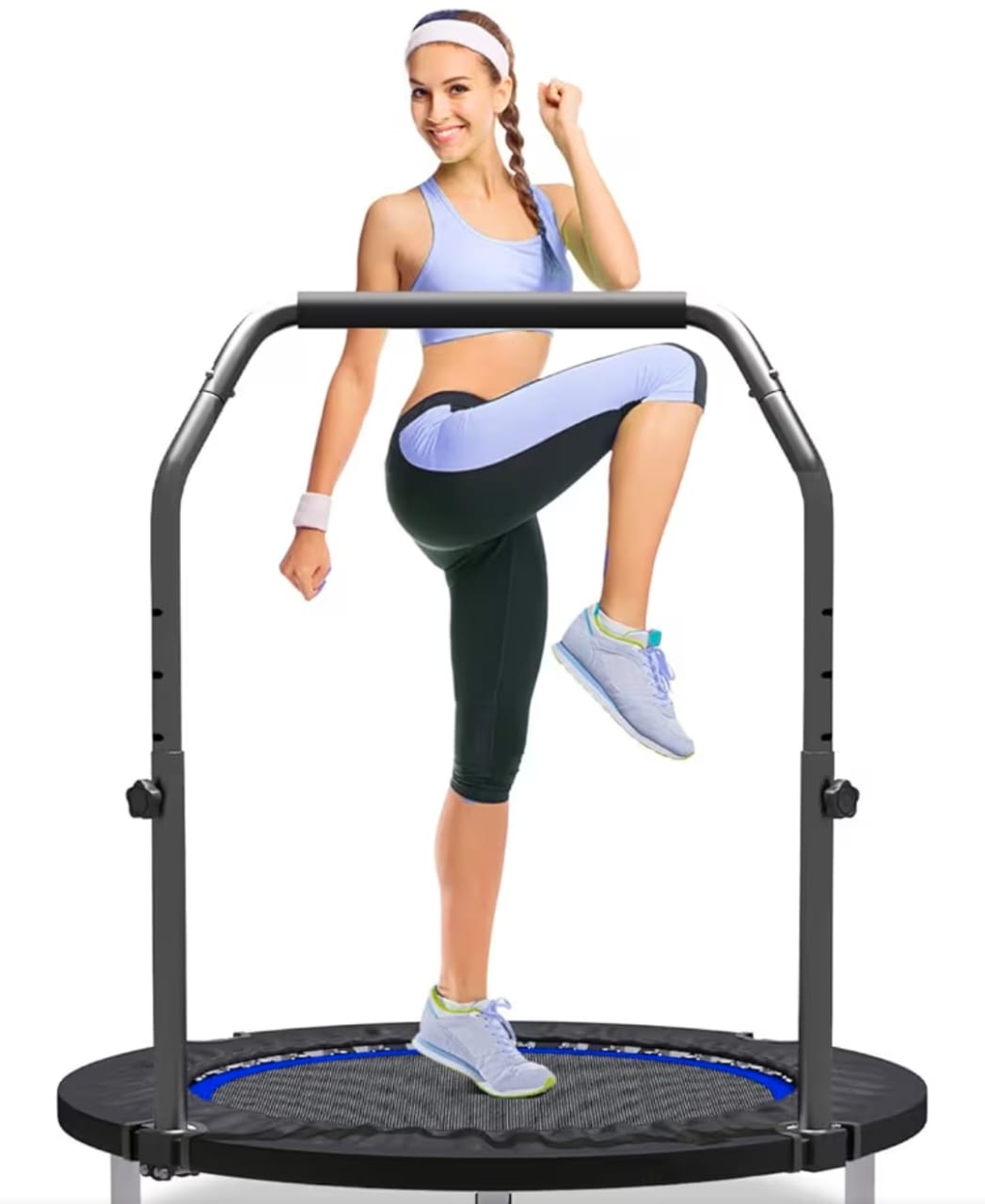 40/48″ Rebounder Trampoline with Adjustable Bar for Adults & Kids