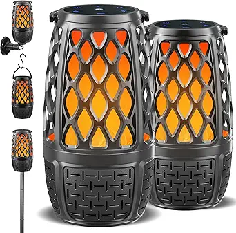 Upgraded Outdoor Bluetooth Speaker with Flame Lights