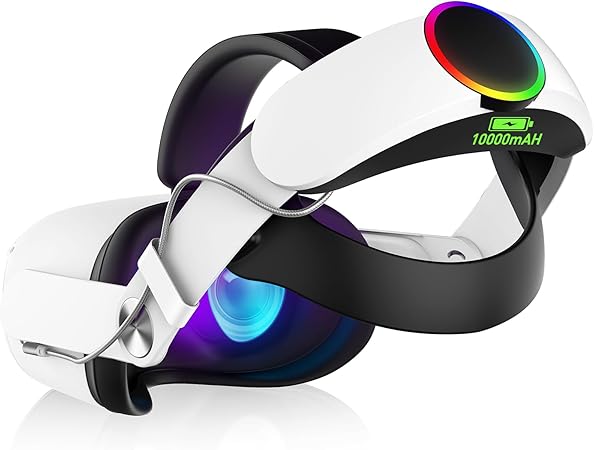 RGB Head Strap for Meta Quest 2 with 10000mAh Battery