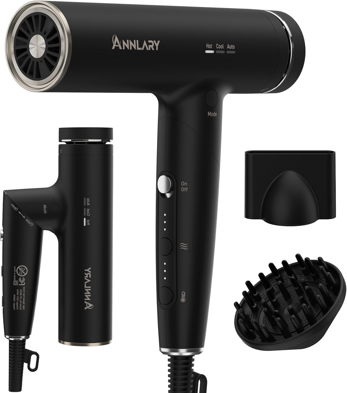 Foldable Hair Dryer with Diffuser