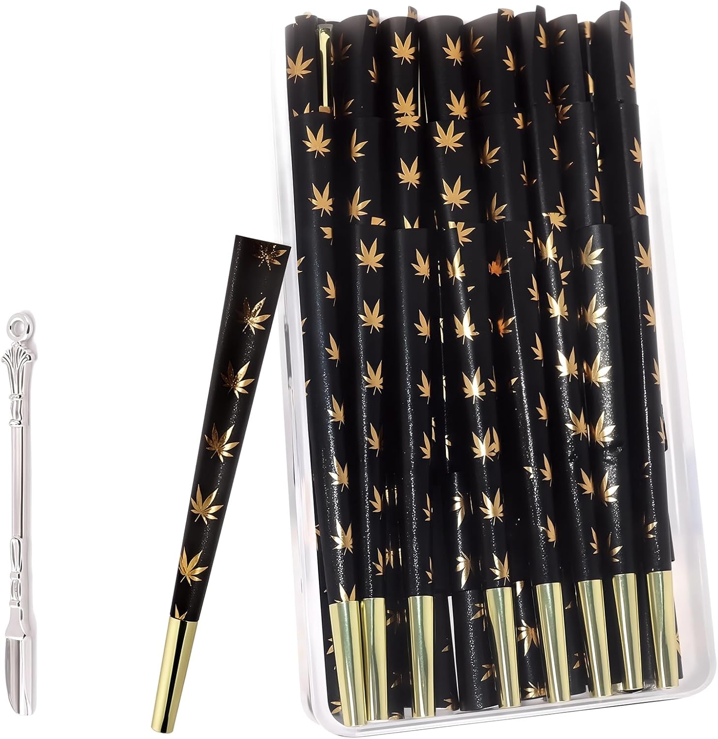75-Pack Black Paper Straws