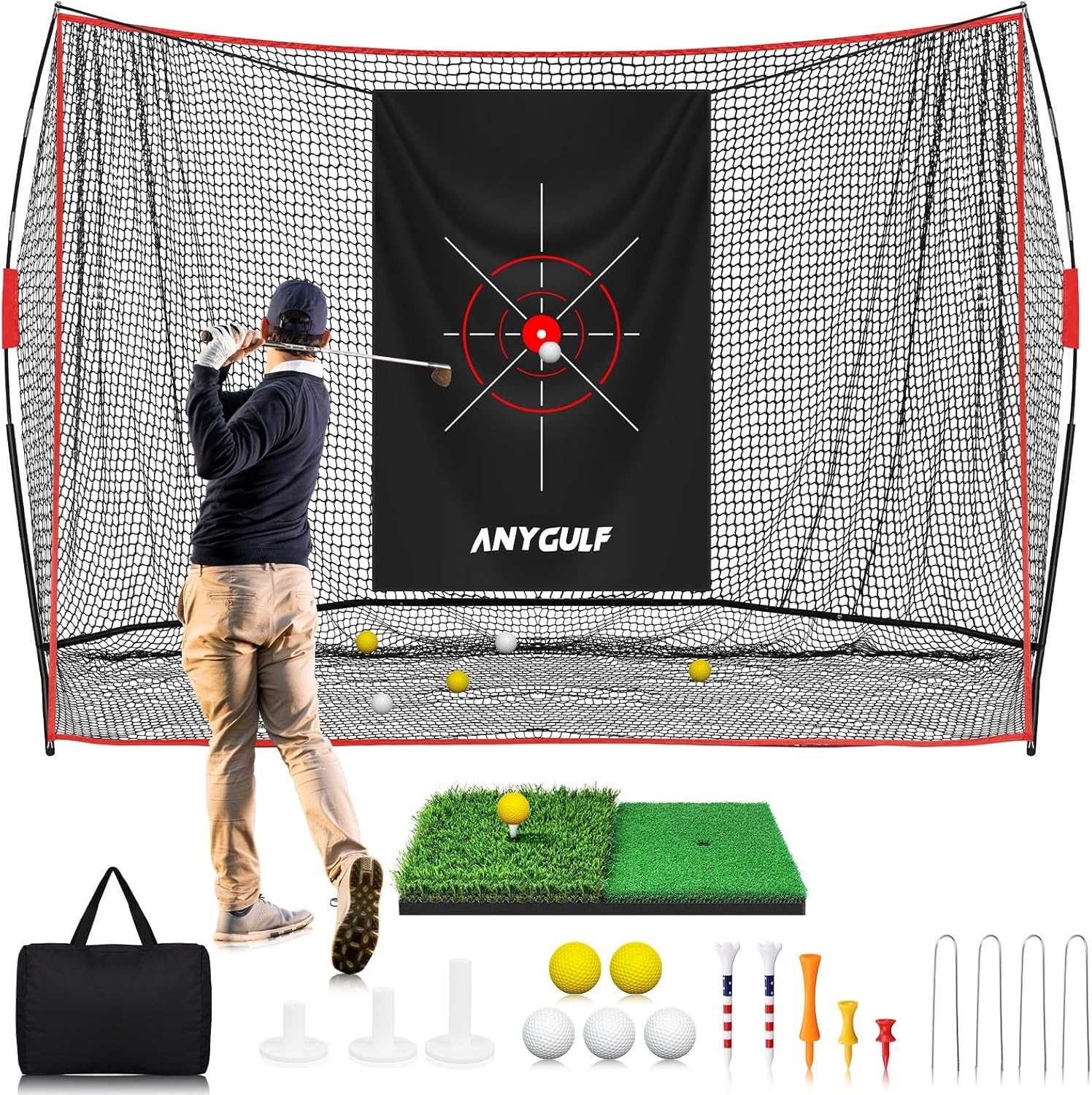 Heavy Duty Golf Practice Net with Mat