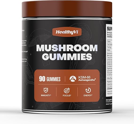 Mushroom Gummies Reishi Cordyceps Immune Brain Support