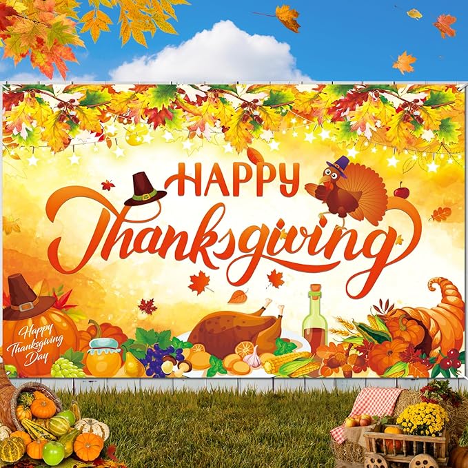 Happy Thanksgiving Banner Backdrop