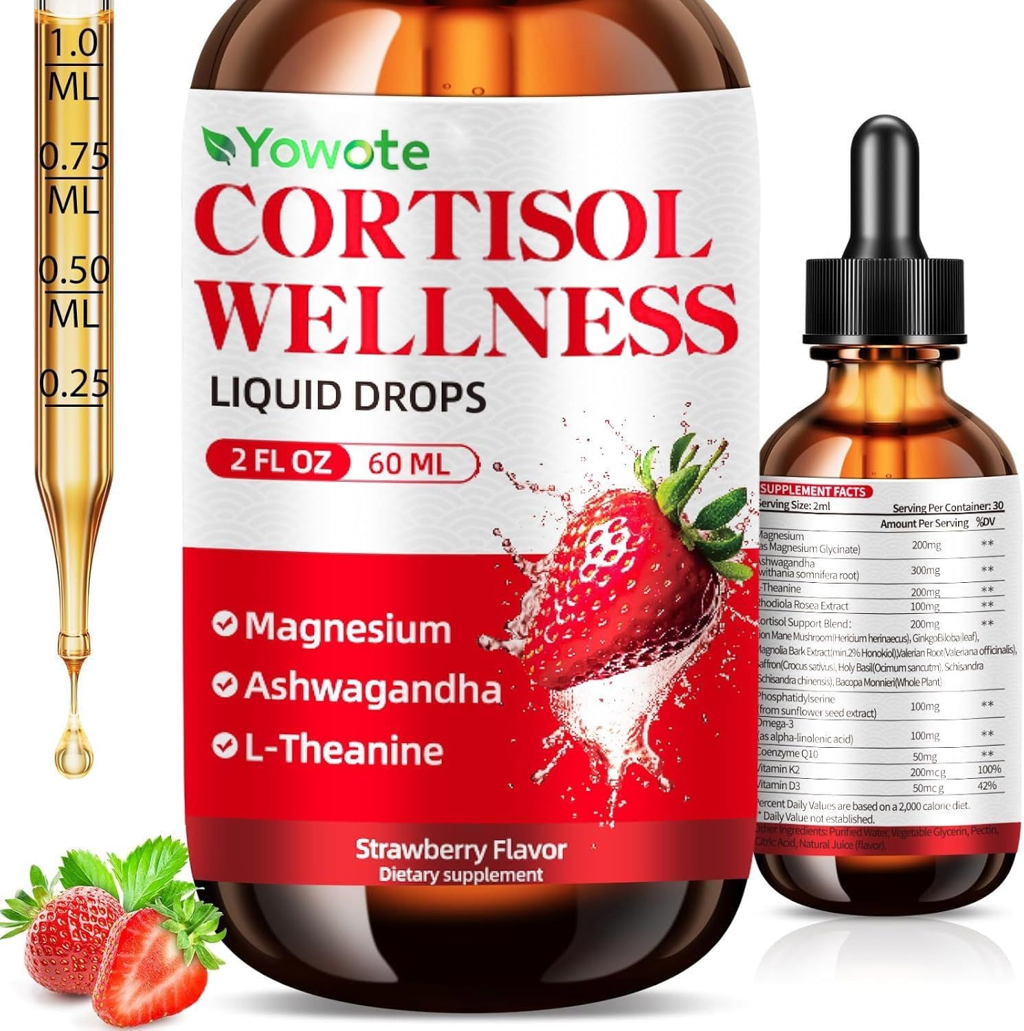 Liquid Cortisol Support Detox Ashwagandha L-theanine
