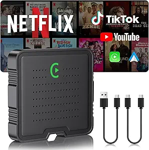2-in-1 Wireless CarPlay Adapter & Android Auto Dongle with Netflix/YouTube