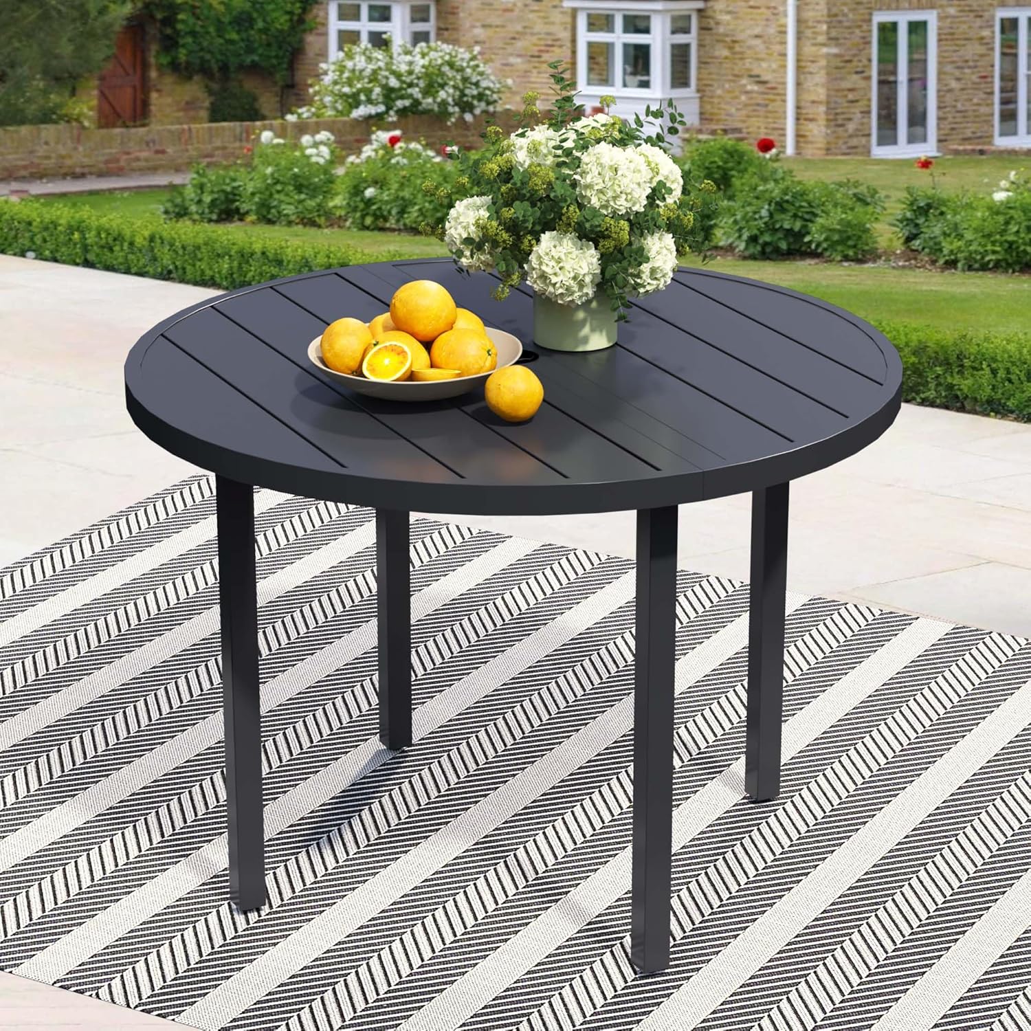 42″ Round Patio Dining Table for 4