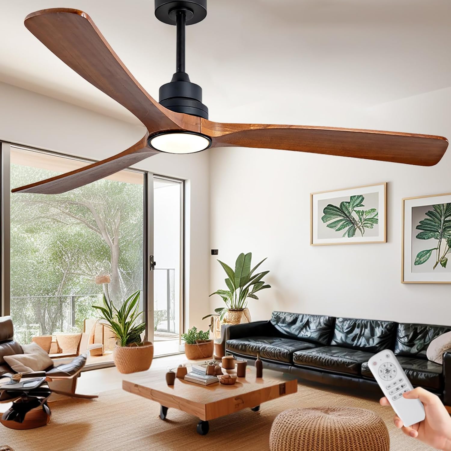 60 Inch Ceiling Fan with Light and Remote