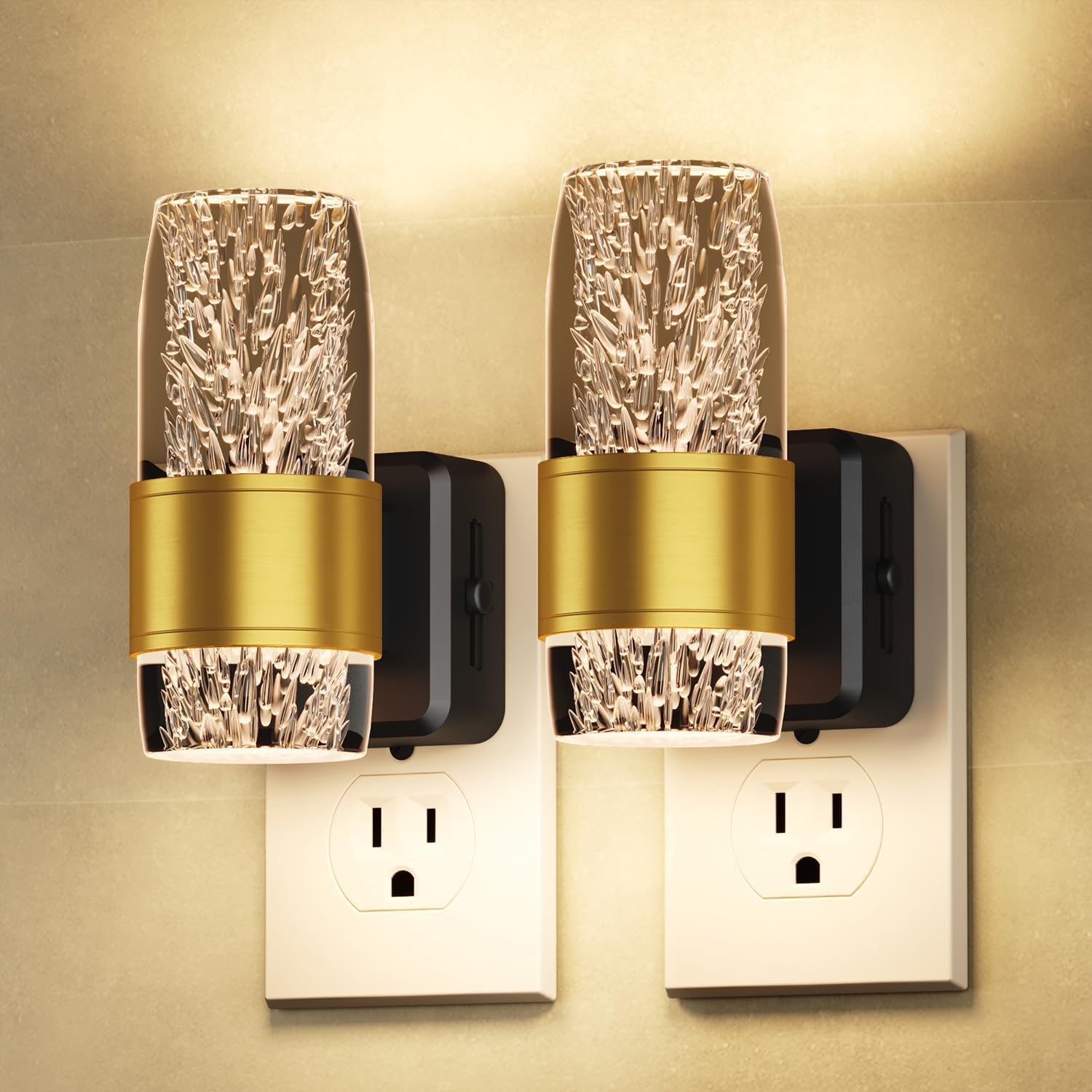 Wall Sconce Night Light Crystal Dimming Plug-in