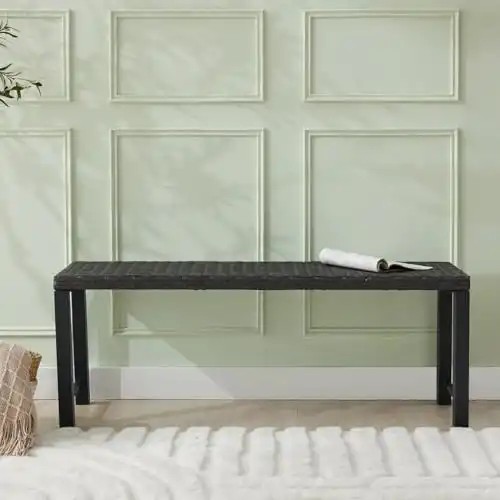 Outdoor Rattan Backless Bench