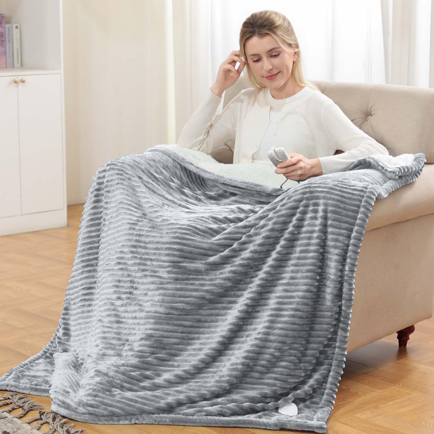 Heated Electric Throw Blanket 6 Heat 10 Time