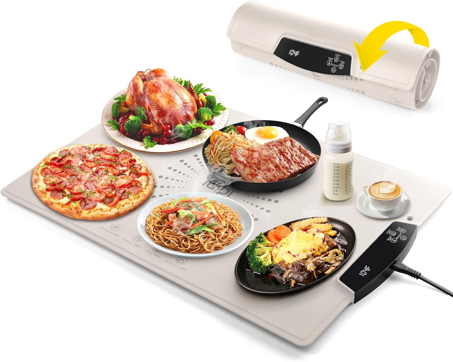 Food Warming Mat with 7 Temperature Settings