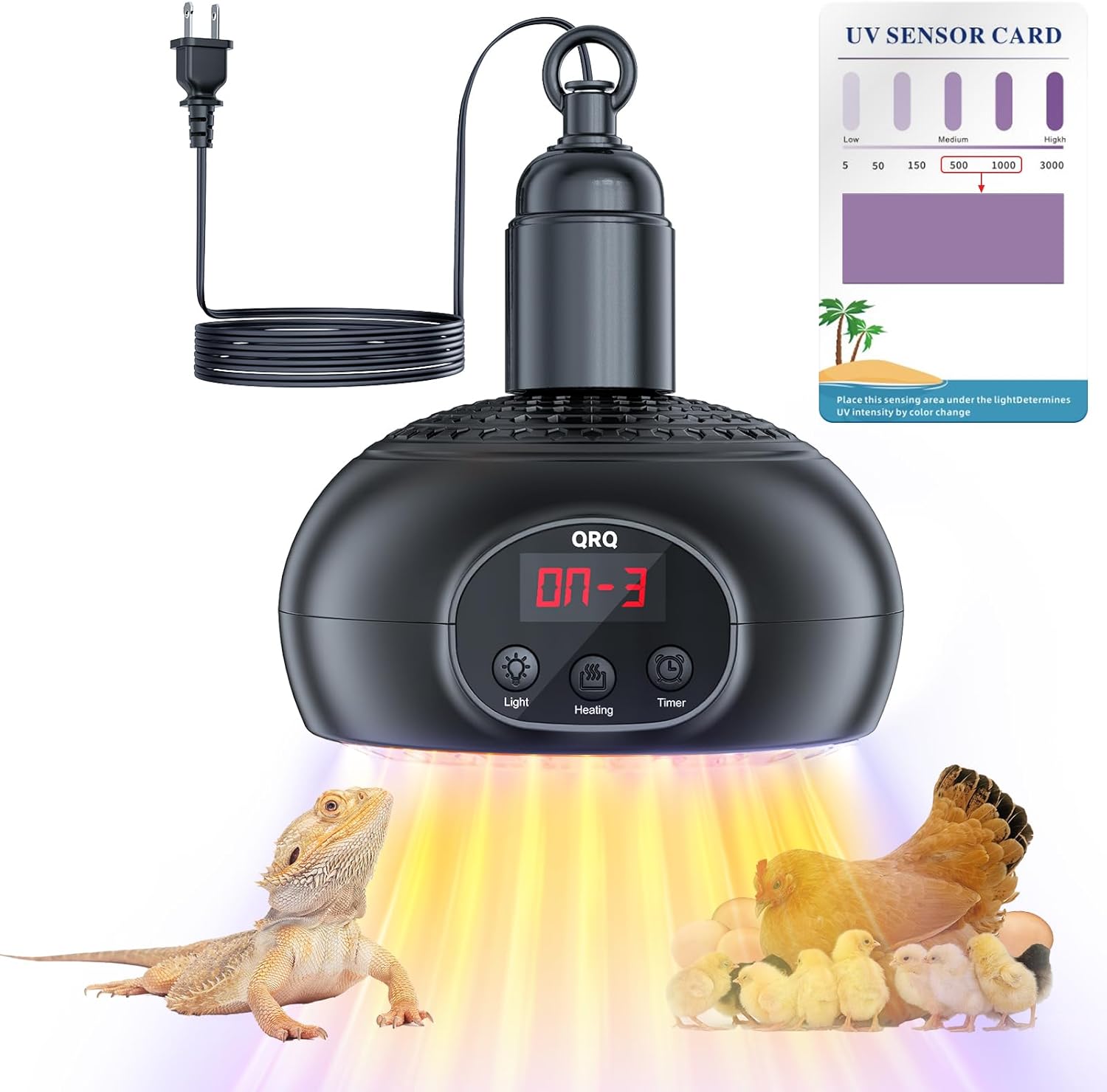 Chicken Coop Heater UVA UVB 500W Dimmable Timer