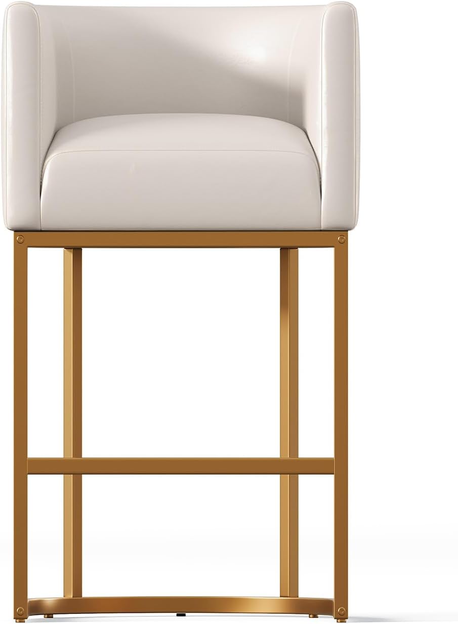 26″ Counter Height Bar Stool Leather Barrel