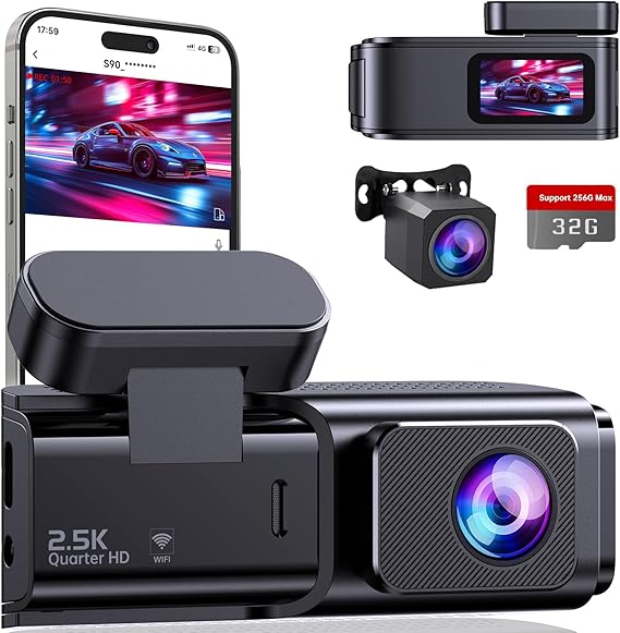 Ecomoment S90 Dual Dash Cam Front and Rear