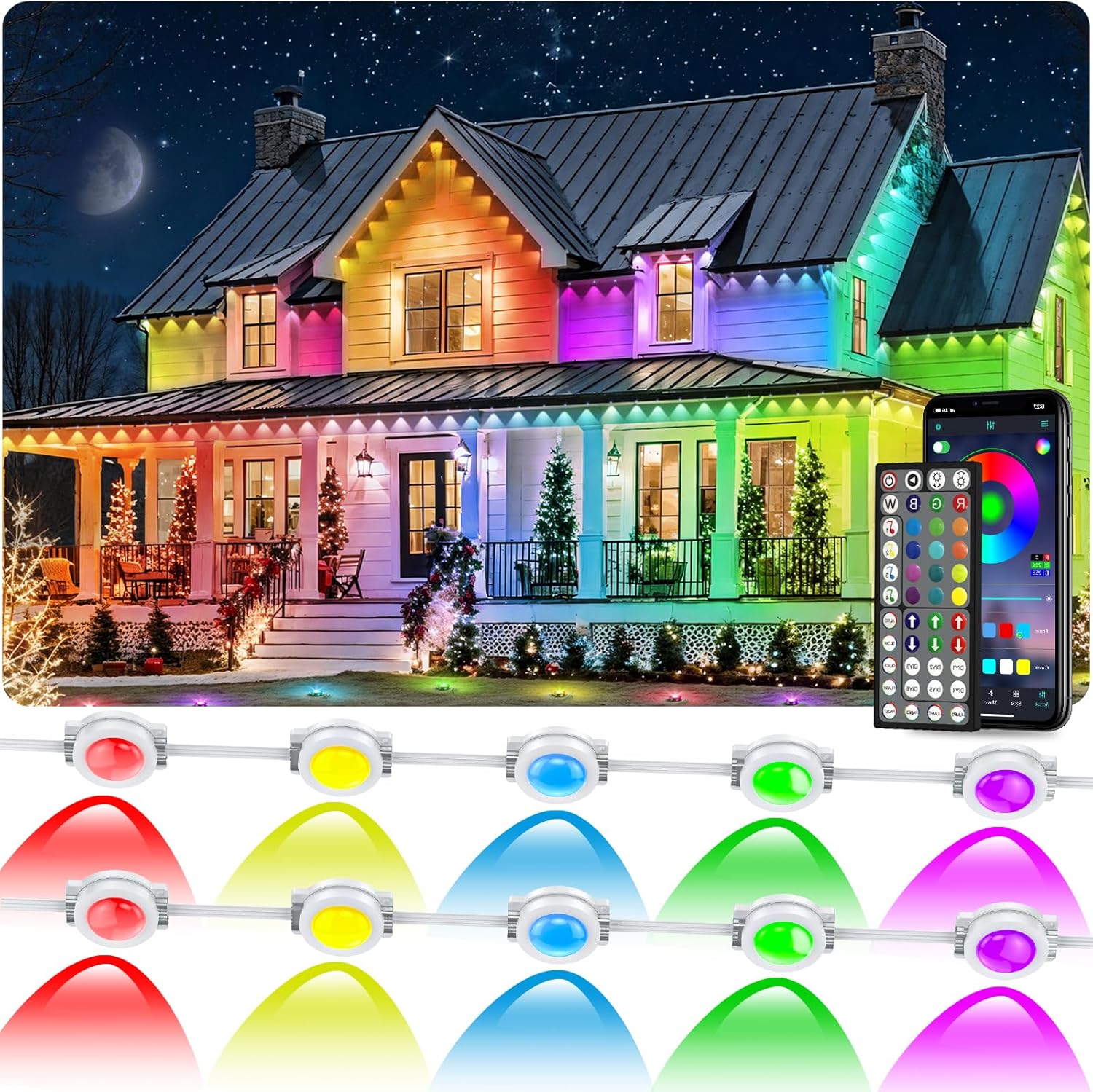 CETELUMA 300FT Permanent Outdoor RGB Lights