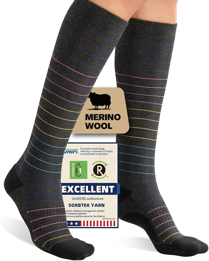 Merino Wool Compression Socks 15-20 mmHg