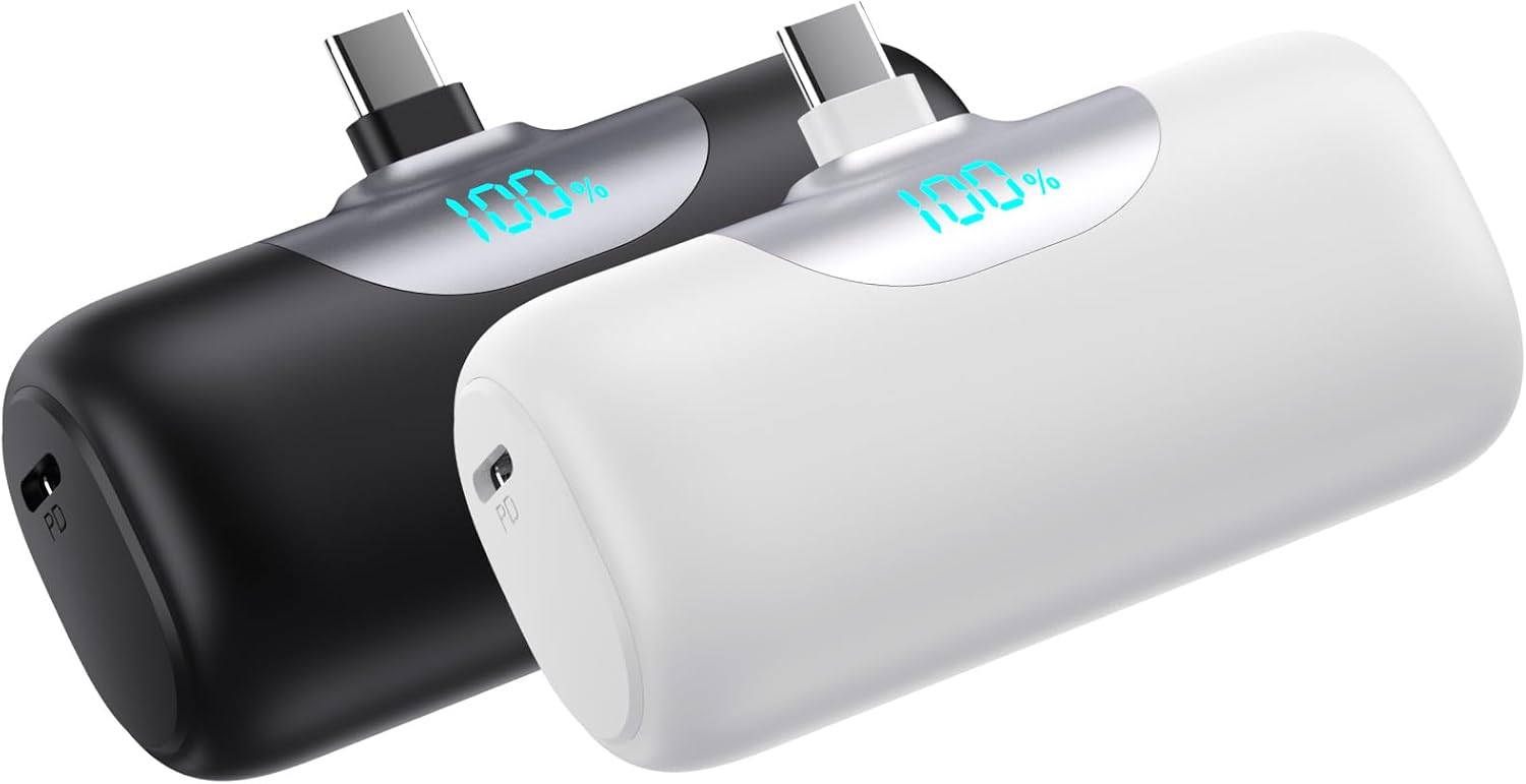 [2 Pack] Mini Portable Charger for iPhone 17/16/15