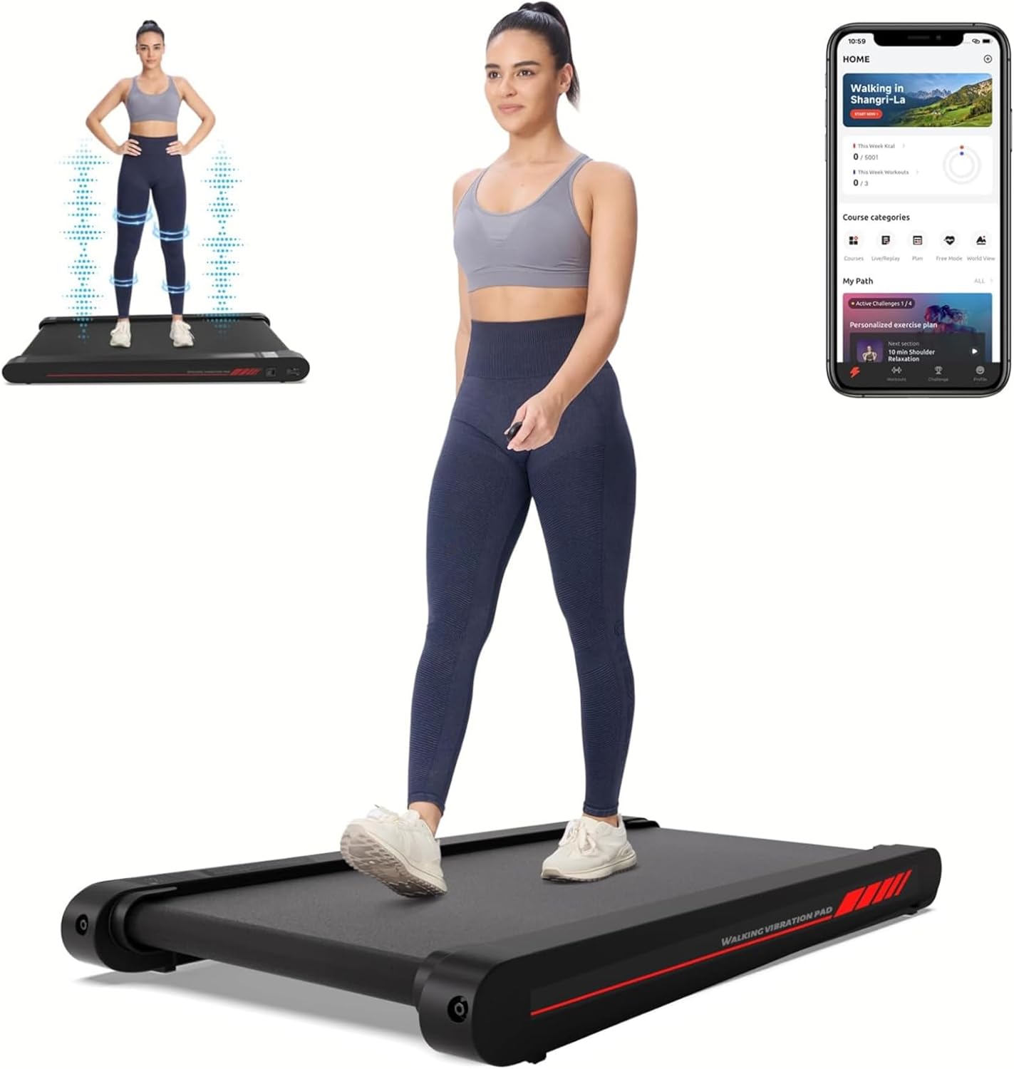 Under Desk Treadmill 3-in-1 Vibration Low Noise