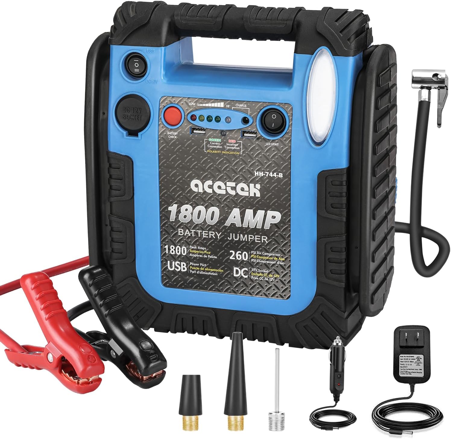 1800A Car Jump Starter with Air Compressor