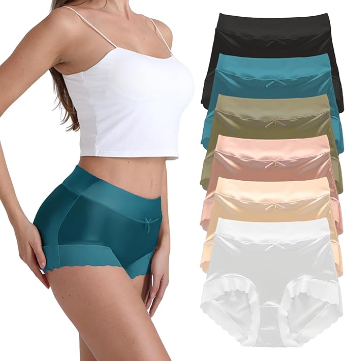 Silk Panties Pack High Waisted Satin Underwear