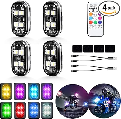 4-LED Wireless Strobe Lights with Remote
