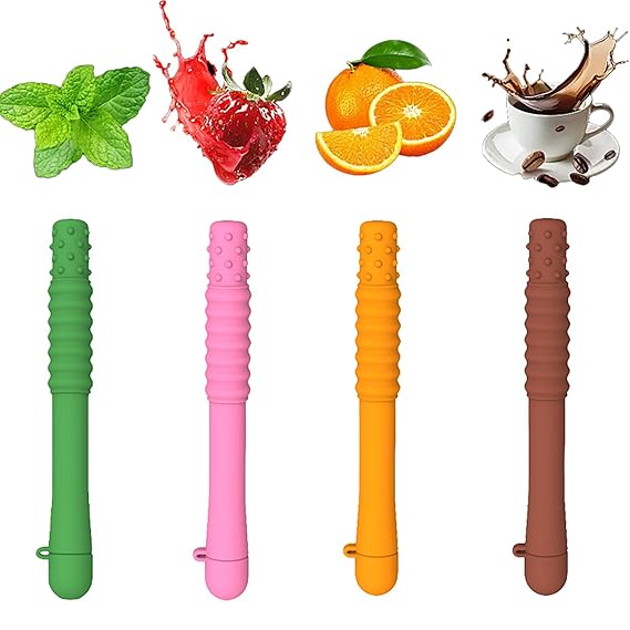 4-Pack Chewable Essential Oil Breather Sticks Multi-Flavor