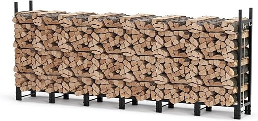 8FT Heavy Duty Firewood Rack with Waterproof Cover
