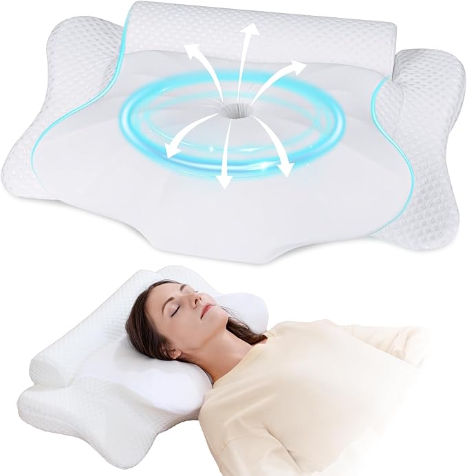 Cervical Neck Roll Pillow 2-in-1 Ergonomic Memory Foam