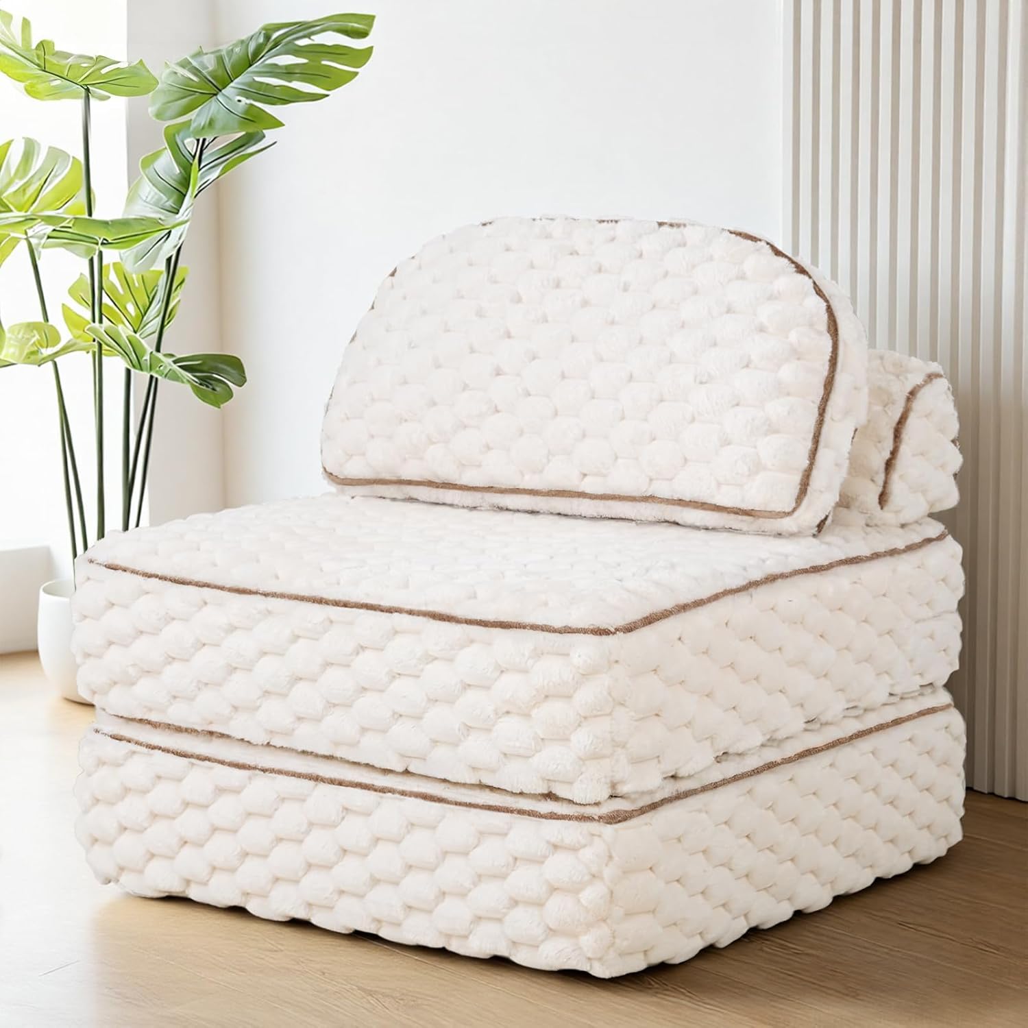 Folding Sofa Bed, 3-in-1 Convertible Sleeper Chair with Pillows