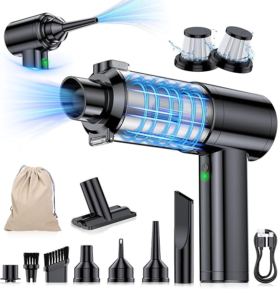 Cordless Car Vacuum 35000Pa Brushless Motor 6-in-1