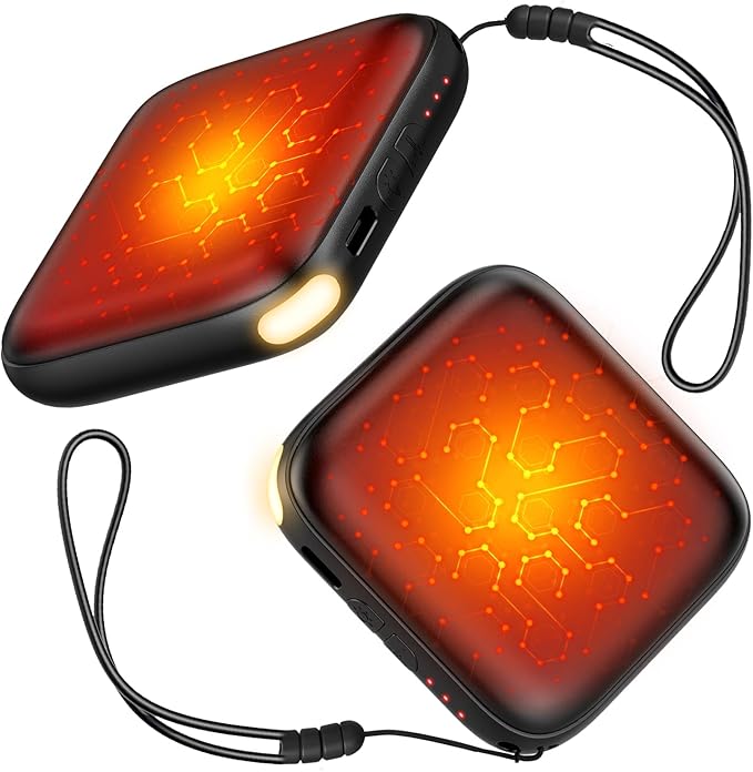 Rechargeable Hand Warmers – 2 Pack with LED Light