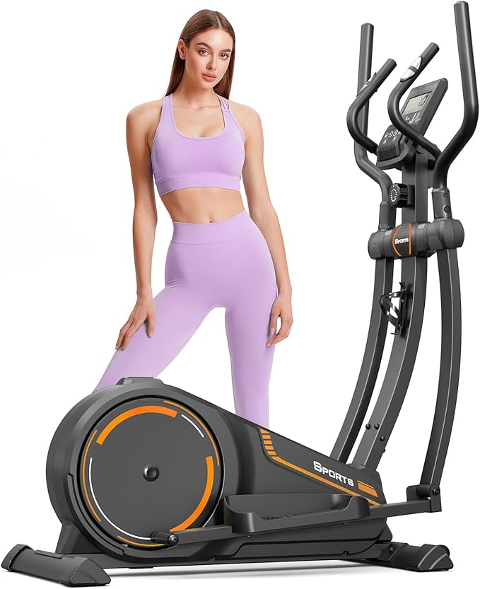 Dripex Magnetic Elliptical – 16‑Level, 15.3″ Stride, Pulse Sensor