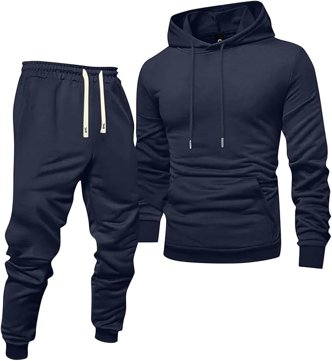 Men’s 2 Piece Tracksuit Set, Slim Fit Hoodie with Pocket & Joggers Sweatpants