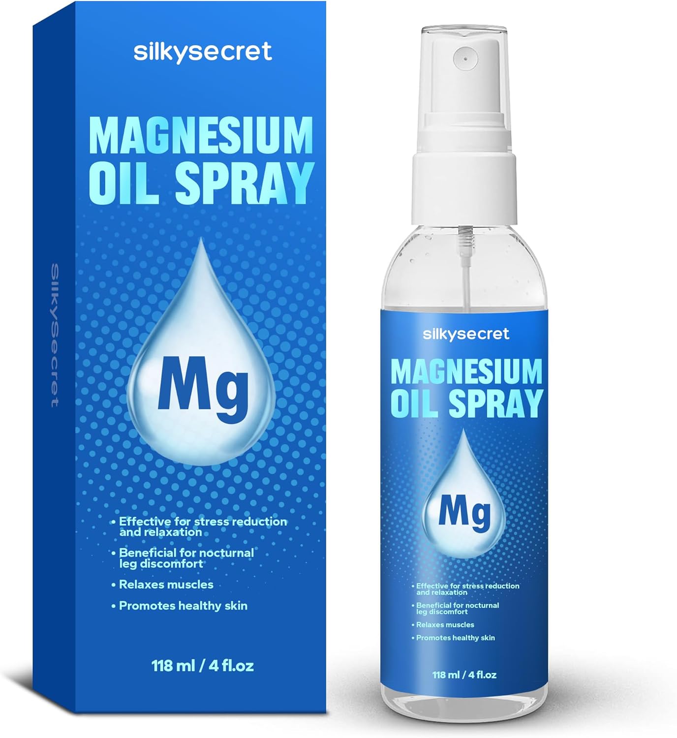 Pure Magnesium Oil Spray – Fast‑Absorbing Foot & Skin Mist in Glass Bottle