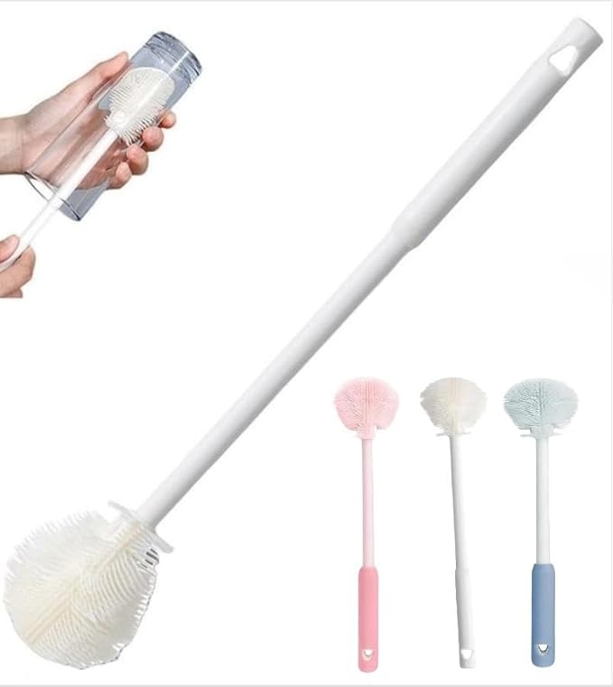 3‑in‑1 Silicone Bottle Brush – Long Handle, Deep Clean