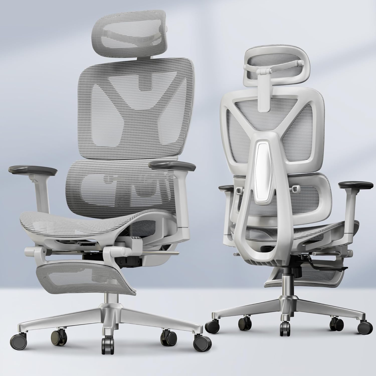 ErgoX Ergonomic Office Chair – 3D Armrests, Footrest, Mesh