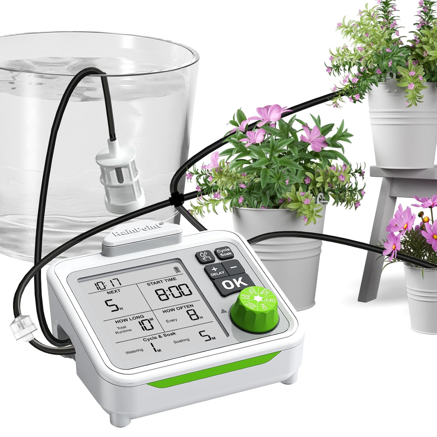 RAINPOINT Large Display Automatic Plant Waterer System