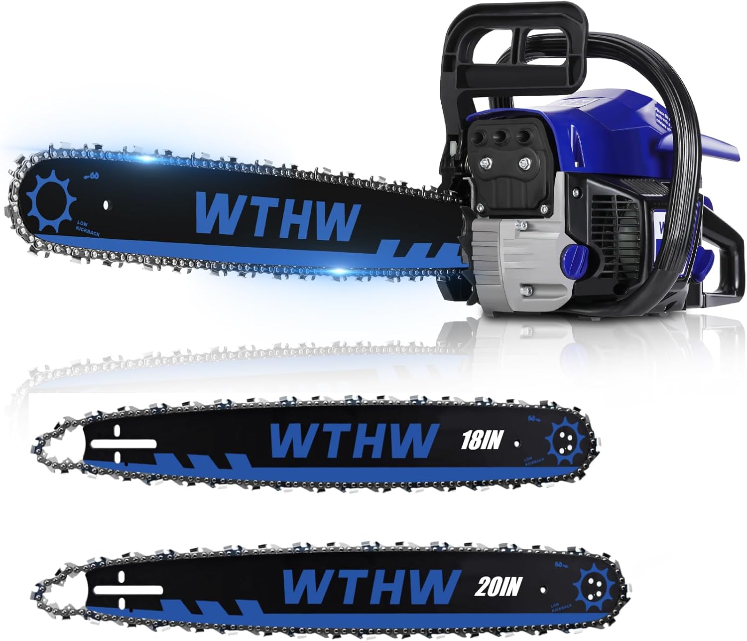 58cc Gas Chainsaw – 20” & 18” Quick-Switch Bars