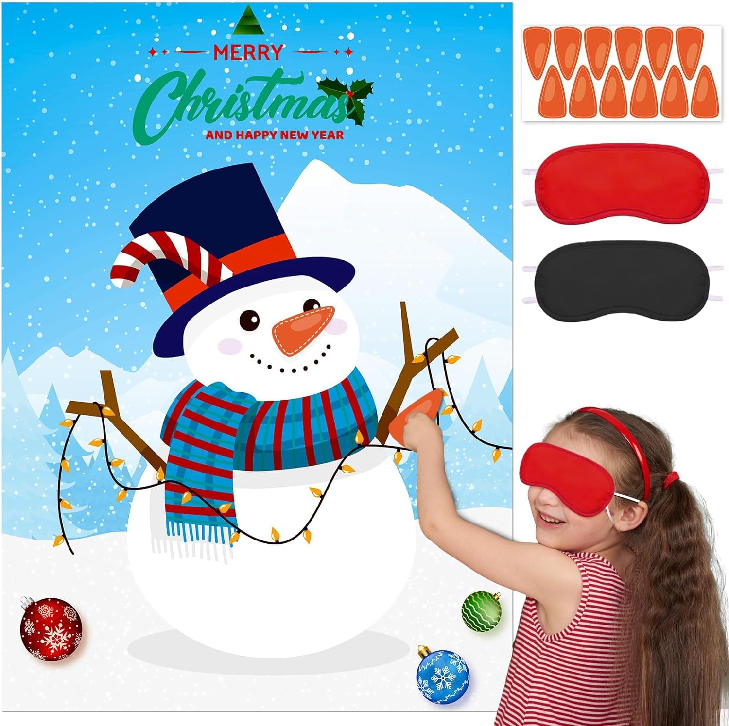 Pin the Nose on the Snowman – Christmas Party Game