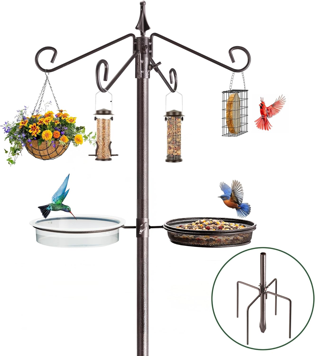 81-Inch Bird Feeding Station with Tray