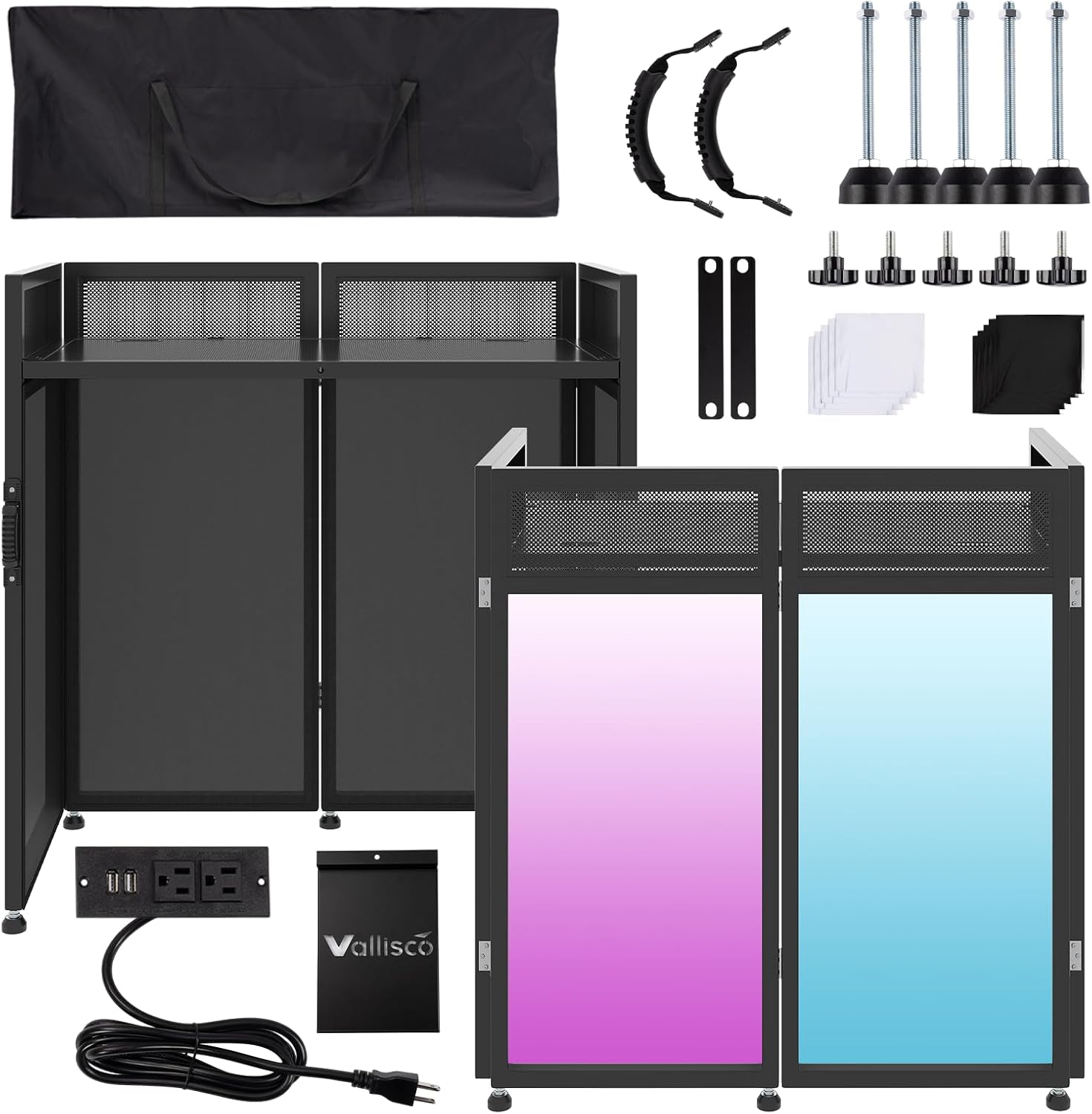 Portable DJ Booth Table with Scrims & Carry Bag