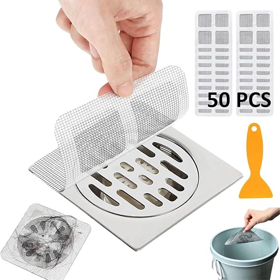 50-Pack Disposable Drain Hair Catchers