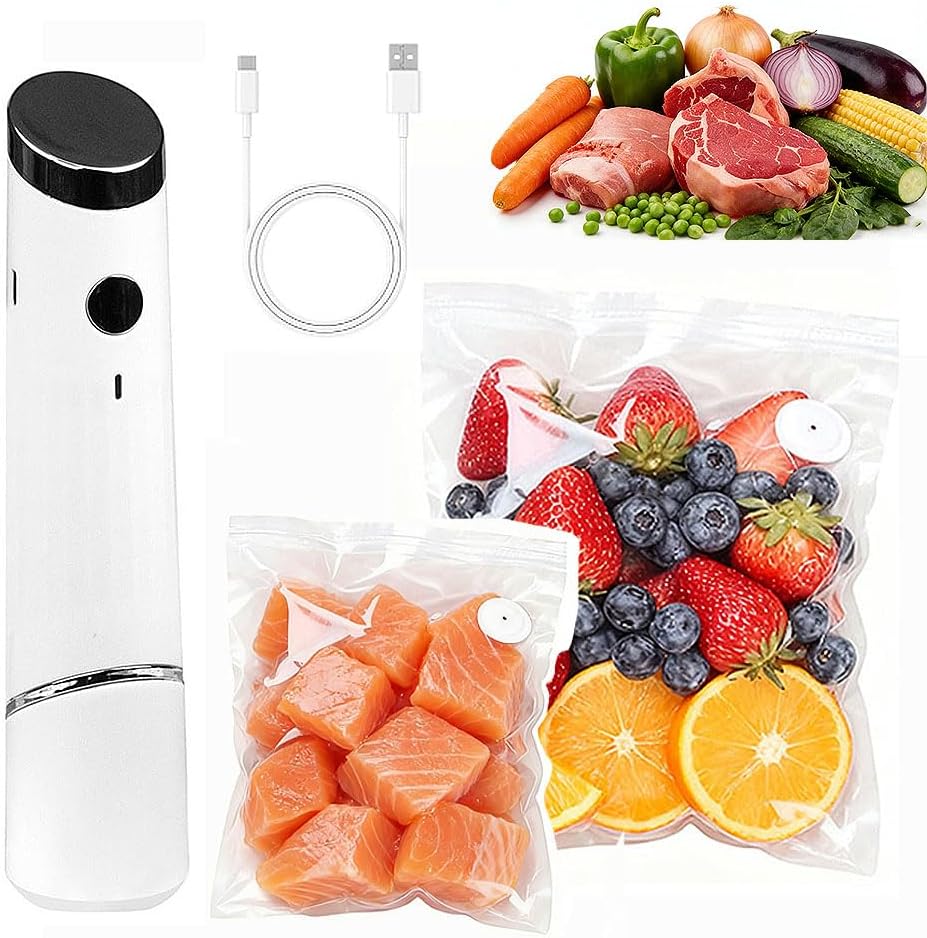 Portable Vacuum Sealer – 30 Reusable Bags Included