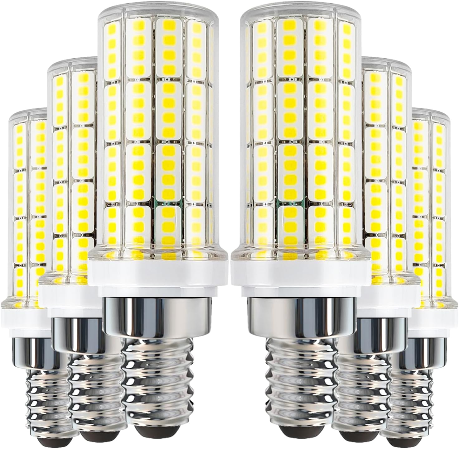 6‑Pack E12 LED Corn Bulbs – 20W (200W Eqv) 5000K Daylight, Non‑Dimmable
