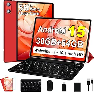 2025 Android 15 Tablet 10 Inch with Keyboard