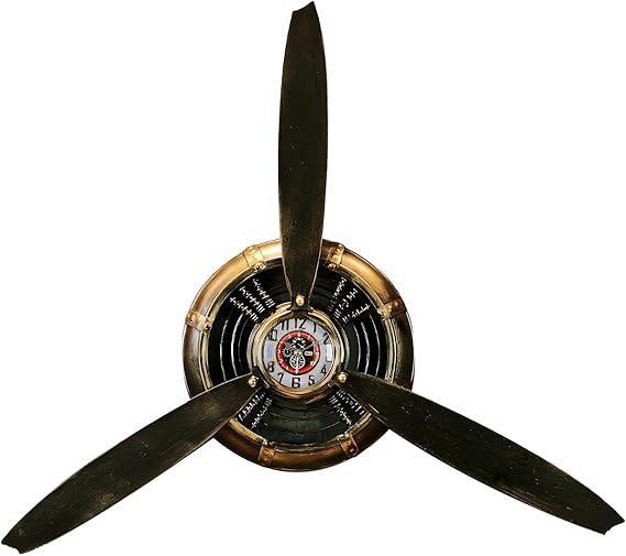 Bronze Airplane Propeller Wall Clock