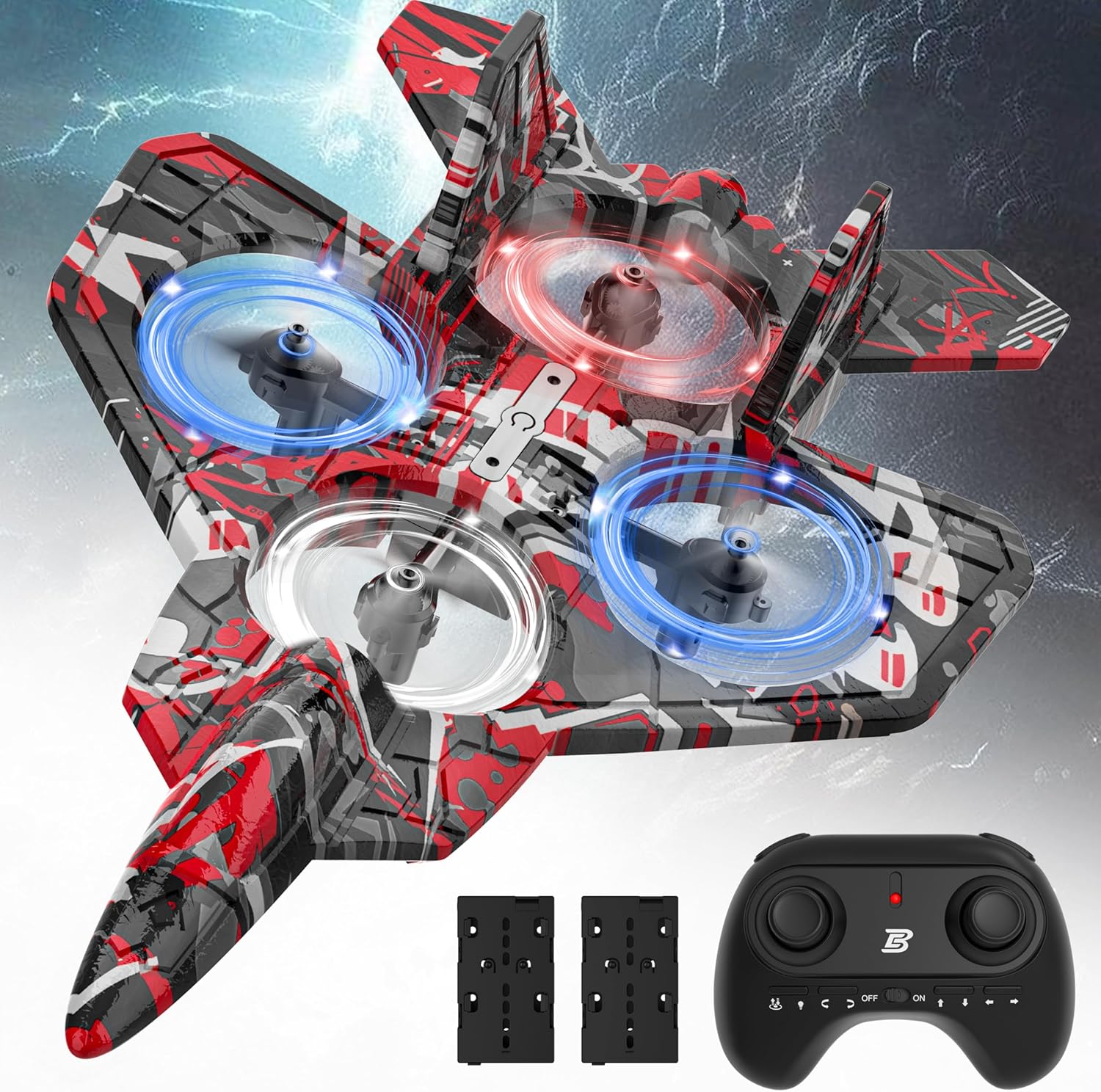 Foam RC Airplane for Kids – LED Lights & 360° Flips