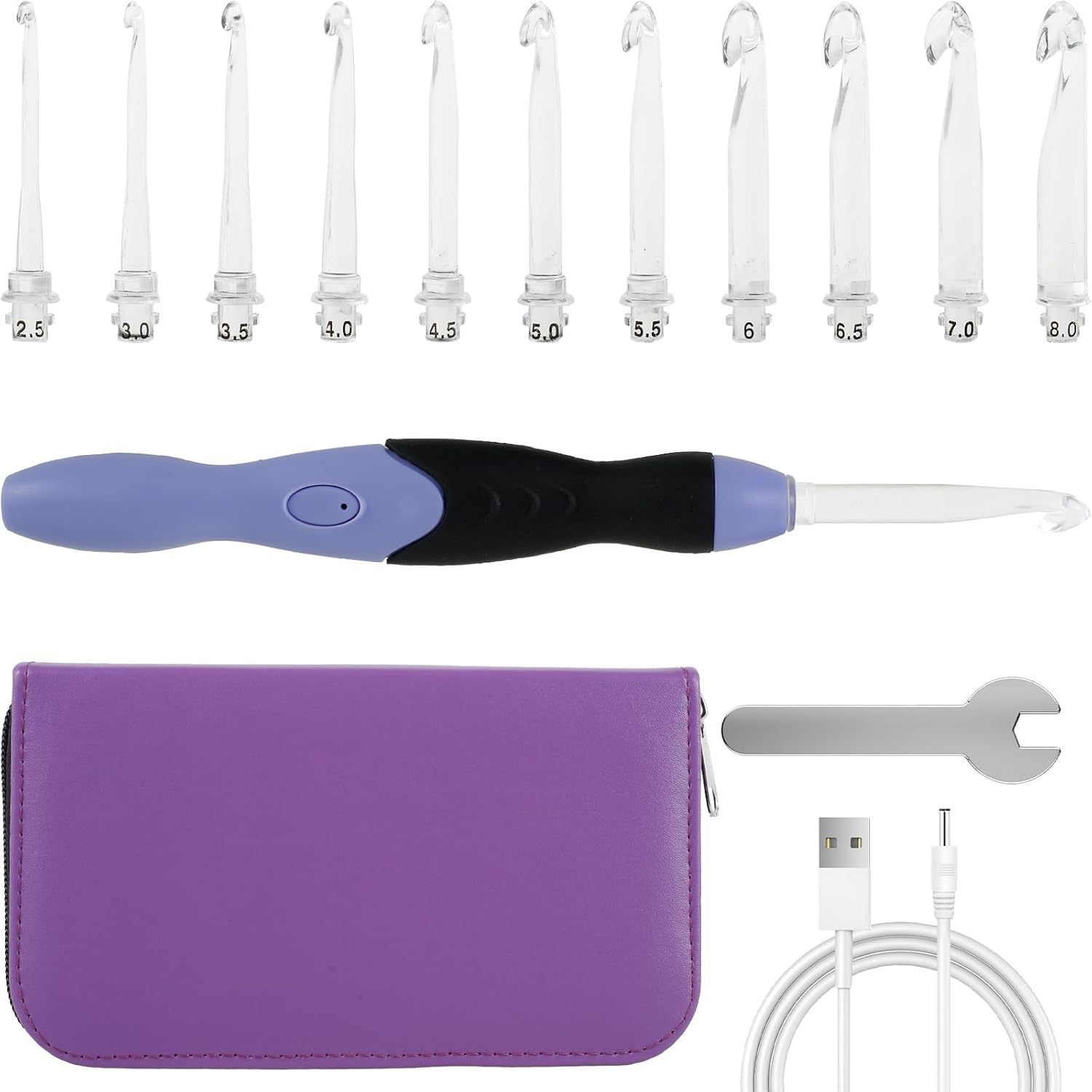 Light Up Crochet Hooks Set