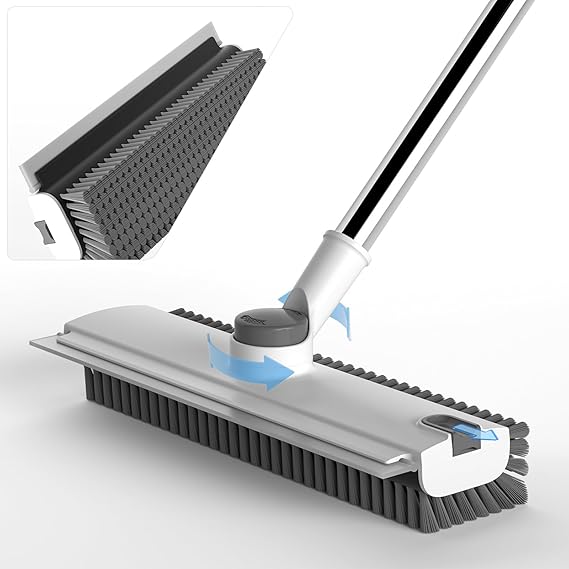 3-in-1 Floor Scrub Brush with Long Handle